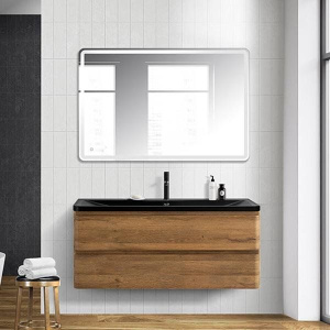 Мебель для ванной BelBagno Albano 120 подвесная, rovere rustico, черная матовая раковина