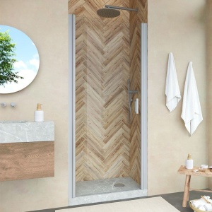 Душевая дверь в нишу Vegas Glass EP Novo h2000 60 07 01 профиль матовый хром, стекло прозрачное