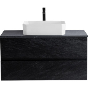 Тумба с раковиной Cezares Molveno 46 100 nero, со столешницей Тумба с раковиной Cezares Molveno 46 100 nero, со столешницей