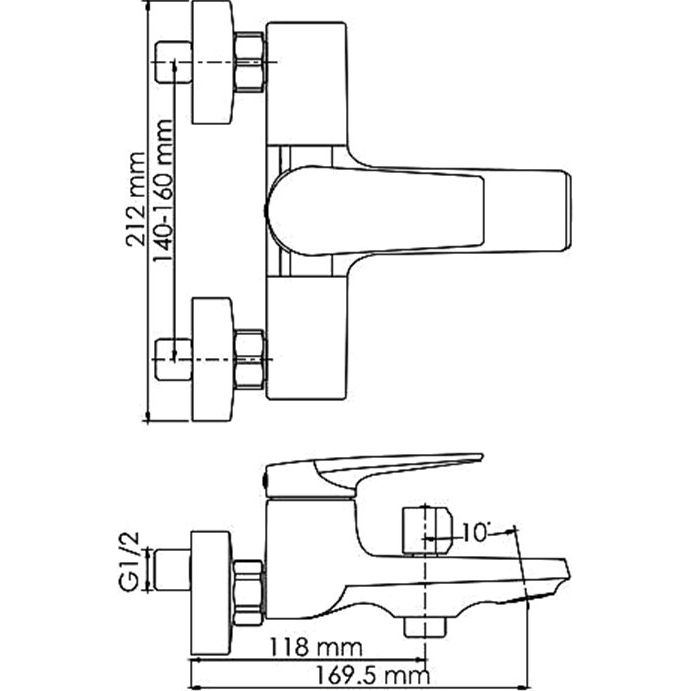 Купить Смеситель для ванны с душем Wasserkraft Wiese 8401 в Москве с доставкой Смеситель для ванны с душем Wasserkraft Wiese 8401