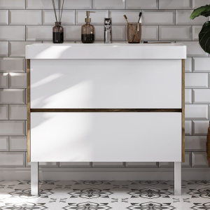 Тумба с раковиной AQUATON Сканди 90 дуб рустикальный Тумба с раковиной AQUATON Сканди 90 дуб рустикальный