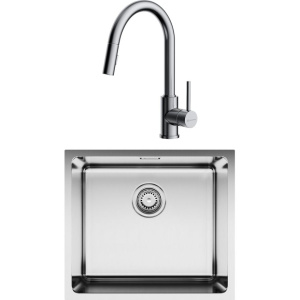 Комплект Мойка кухонная Omoikiri TADZAVA 49-U IN нержавеющая сталь + Смеситель Shinagawa SB-BN нержавеющая сталь