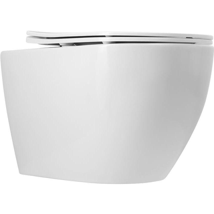 Купить Унитаз подвесной Art&Max Bianchi AM9311CHR/SC безободковый, с микролифтом, белый в Москве с доставкой Унитаз подвесной Art&Max Bianchi AM9311CHR/SC безободковый, с микролифтом, белый
