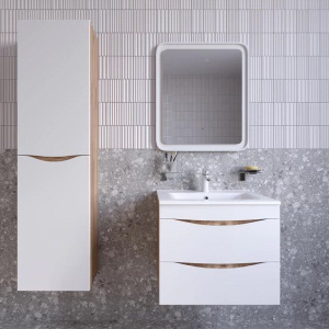 Мебель для ванной IDDIS Cloud 60 подвесная, белая, золотистый дуб