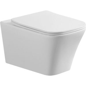 Унитаз подвесной Art&Max Platino AM9321CHR/SC безободковый, с микролифтом, белый