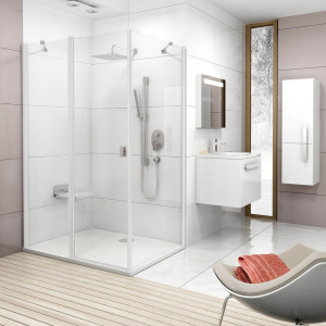 Душевой уголок Ravak Chrome CRV2-110+CPS-80 Transparent, профиль белый Душевой уголок Ravak Chrome CRV2-110+CPS-80 Transparent, профиль белый