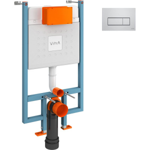Система инсталляции для унитазов VitrA V-Fix Core 738-5800-01 с кнопкой смыва Root Square 740-2380 хром Система инсталляции для унитазов VitrA V-Fix Core 738-5800-01 с кнопкой смыва Root Square 740-2380 хром