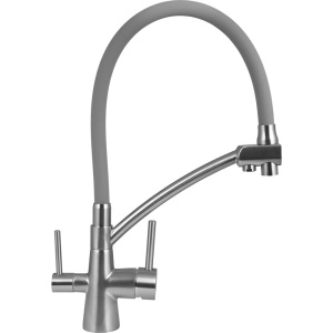 Смеситель для кухни Wisent W4855A-9 сатин, серый