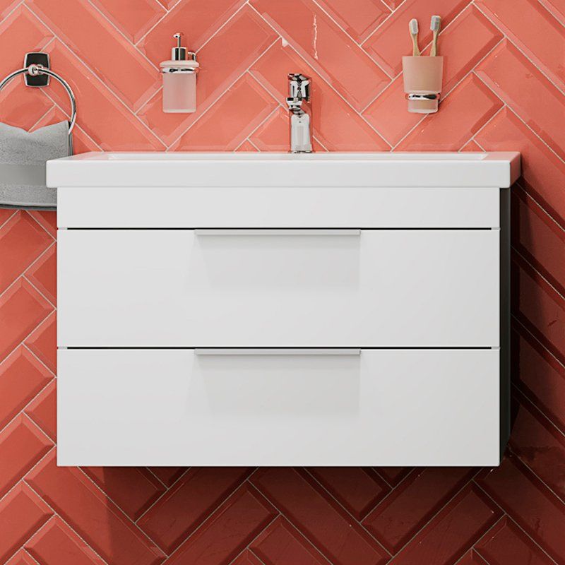 Купить Мебель для ванной STWORKI Копенгаген 80 белая, в современном стиле, подвесная, российская (гарнитур, комплект) в Москве с доставкой Мебель для ванной STWORKI Копенгаген 80 белая, в современном стиле, подвесная, российская (гарнитур, комплект)