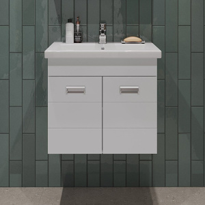 Тумба с раковиной Orange Таис 60 подвесная, белый глянец