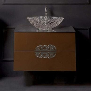 Тумба с раковиной Armadi Art NeoArt 80, шоколад с ручками Ajur хром