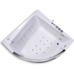 Акриловая ванна Orans OLS-BT65107 150x150 см, угловая, с гидромассажем, с каркасом, с экраном, со сливом-переливом, со смесителем, с подголовником, с поручнем, четверть круга