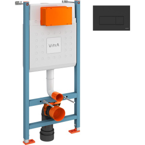 Система инсталляции для унитазов VitrA V-Fix Core 732-5800-01 с кнопкой смыва Root Square 740-2311 черной матовой