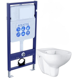 Комплект унитаз с инсталляцией и сиденьем Aquatek Standart SET AQUATEK КЛАССИК T