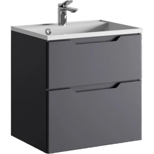 Тумба с раковиной Raval Wector 60, подвесная, антрацит