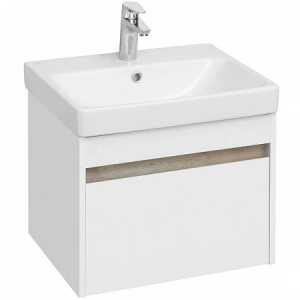 Тумба с раковиной Aquaton Марти 55 1A2632K0MY010 белая, дуб эндгрейн