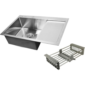 Мойка кухонная Wisent 7851-L с раздвижным коландером, сатин Мойка кухонная Wisent 7851-L с раздвижным коландером, сатин