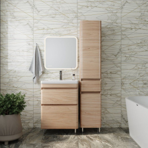 Мебель для ванной Style Line Атлантика 60 Люкс Plus, напольная, ясень перламутр Мебель для ванной Style Line Атлантика 60 Люкс Plus, напольная, ясень перламутр