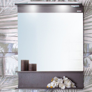 Зеркало Бриклаер Чили 70 венге, с подсветкой, с полкой Зеркало Бриклаер Чили 70 венге, с подсветкой, с полкой