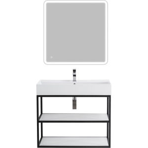 Мебель для ванной Cezares Cadro 80, 2-х ярусная, подвесная, белые полки