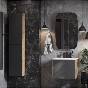 Мебель для ванной AQUATON Сохо 60 дуб веллингтон, графит софт