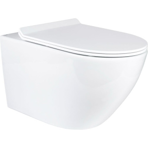 Унитаз подвесной BOND Oval F01-10Long удлиненный, безободковый, с микролифтом, белый