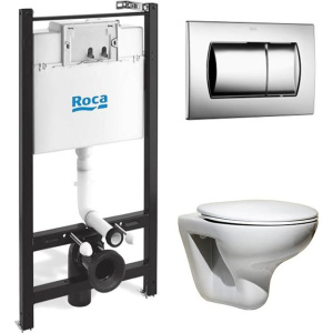 Комплект Roca Mateo 893100010 подвесной унитаз + инсталляция + кнопка