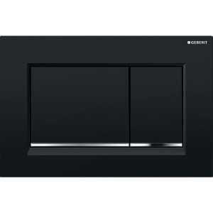 Кнопка смыва Geberit Sigma 30 115.883.KM.1 черная, глянцевый хром Кнопка смыва Geberit Sigma 30 115.883.KM.1 черная, глянцевый хром