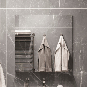 Зеркало DIWO Смоленск 80 с полкой, черное, в стиле лофт, квадратное Зеркало DIWO Смоленск 80 с полкой, черное, в стиле лофт, квадратное