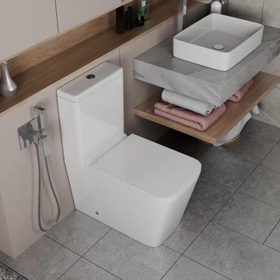 Купить Унитаз-компакт D&K Berlin безободковый, с микролифтом в Москве с доставкой Унитаз-компакт D&K Berlin безободковый, с микролифтом