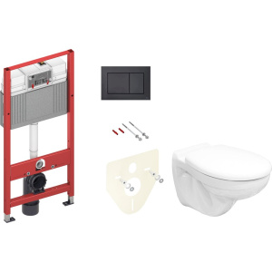 Комплект Унитаз подвесной Керамин Гранд R МЛ CDB00022814 безободковый, с микролифтом + Инсталляция TECE Now 9400414 4 в 1 с кнопкой смыва