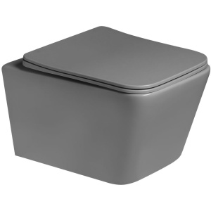 Унитаз подвесной SantiLine SL-5007MG с микролифтом, серый матовый