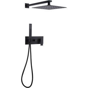Душевой комплект Abber Daheim AF8218B С ВНУТРЕННЕЙ ЧАСТЬЮ, черный матовый