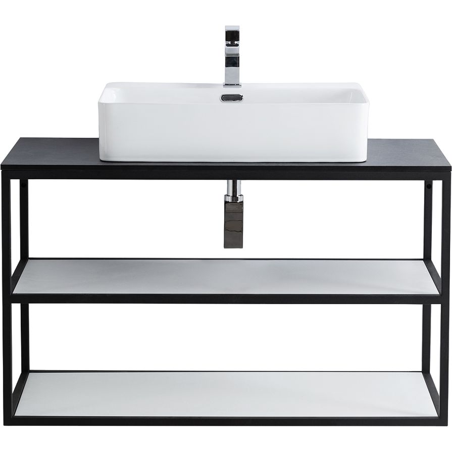 Консоль Cezares Cadro 100 2-х ярусная, подвесная, белые полки, со столешницей и раковиной BB1338 Консоль Cezares Cadro 100 2-х ярусная, подвесная, белые полки, со столешницей и раковиной BB1338