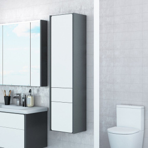 Шкаф-пенал Roca Ronda белый глянец, антрацит, R Шкаф-пенал Roca Ronda белый глянец, антрацит, R