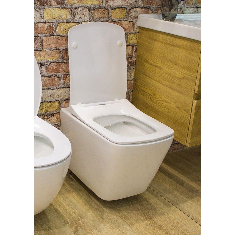 Купить Унитаз подвесной Art&Max Techno AM9310CHR/SC безободковый, с микролифтом, белый в Москве с доставкой Унитаз подвесной Art&Max Techno AM9310CHR/SC безободковый, с микролифтом, белый