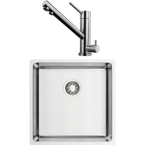 Комплект Мойка кухонная Omoikiri TADZAVA 44-U/I-IN ULTRA 15 нержавеющая сталь + Смеситель Tonami BN нержавеющая сталь