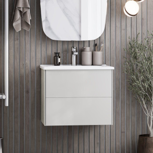 Тумба с раковиной AQUATON Сохо 60 слэйт, галька серая Тумба с раковиной AQUATON Сохо 60 слэйт, галька серая