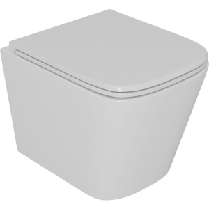 Унитаз подвесной D&K Berlin белый, безободковый, с микролифтом, слив торнадо