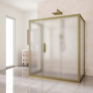 Душевой уголок Kubele DE019 R3U-MAT-BR 140х90 см, профиль бронза