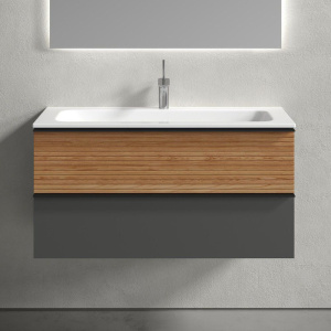 Тумба с раковиной Sancos Delta 100 дуб красный, графит