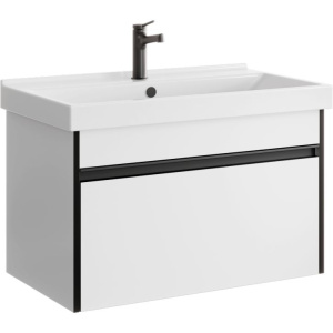 Тумба с раковиной Aqwella Urban 80 подвесная, белая глянцевая