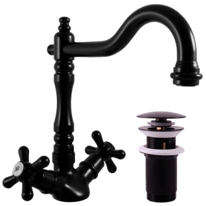 Смеситель для раковины Rav Slezak Morava retro MK121.5/8CMAT черный