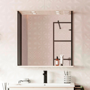 Зеркало Sanflor Бруклин 75, дуб крафт, с полкой Зеркало Sanflor Бруклин 75, дуб крафт, с полкой