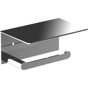 Держатель туалетной бумаги Nofer Verona 16876.B нержавеющая сталь, с полкой для телефона + Салфетки Nofer OC-1-33 100 шт