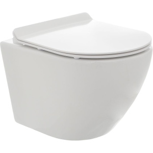 Унитаз подвесной AQUAme AQM2002 безободковый, с микролифтом, белый