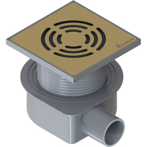 Душевой трап Boheme Smart Design, 10x10 см, матовое золото