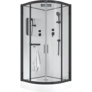 Душевая кабина Ceruttispa Viva 91B 90x90, профиль черный