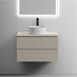 Тумба с раковиной Sancos Snob T 80 см, beige soft, столешница бежевая, раковина CN6032