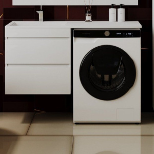 Тумба с раковиной Style Line Даллас 120 Люкс Plus подвесная, белая L Тумба с раковиной Style Line Даллас 120 Люкс Plus подвесная, белая L